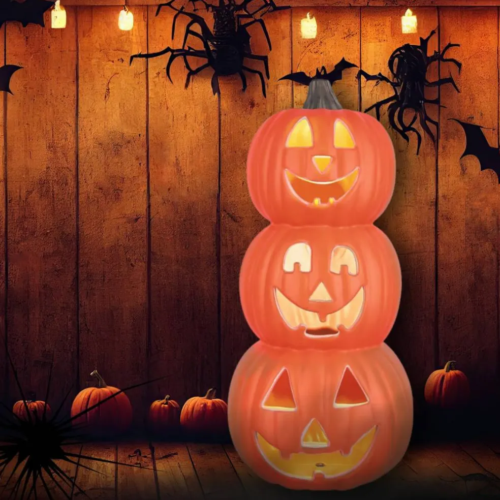 Halloween Haunted Living Light Up Jack-O-Lantern 18.11" Tabletop Door