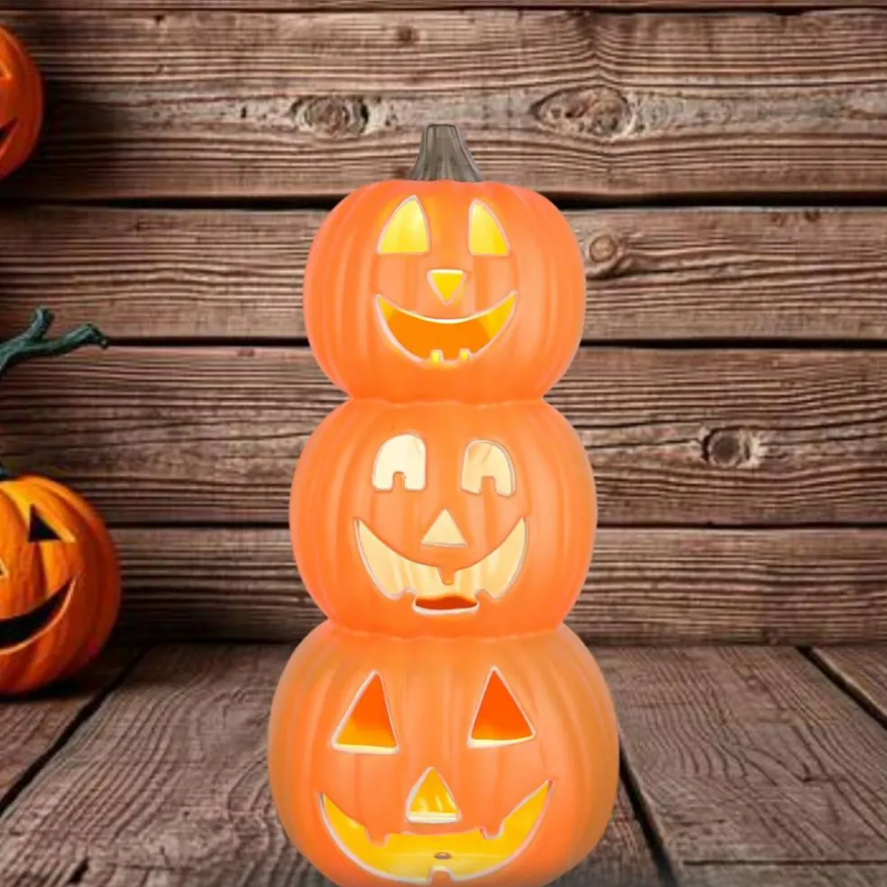 Halloween Haunted Living Light Up Jack-O-Lantern 18.11" Tabletop Door