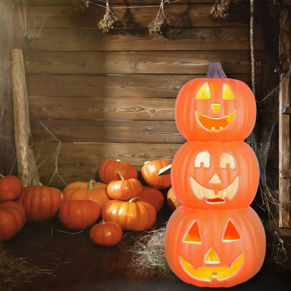 Halloween Haunted Living Light Up Jack-O-Lantern 18.11" Tabletop Door