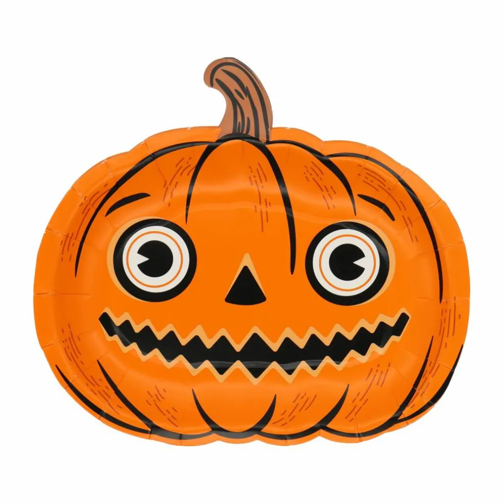 7" Halloween Jack-o'-Lantern Paper Snack Plates, 10ct. by Celebrate It™