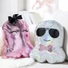 Halloween Metallic Polyester Ghost Pillows Set for Spooky Home Decoration