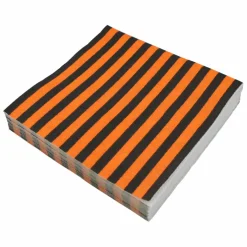 Halloween Orange and Black Stripe Paper Beverage Napkins, 20ct. by Celebrate It™