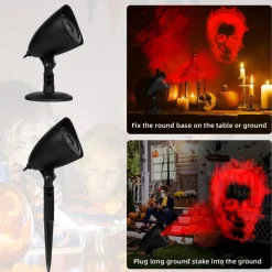 Halloween Projector Lights, Red Skull Projector LED Light, Waterproof Holiday Decoration for Party Yard Garden Outdoor Indoor Landscape Halloween Lights