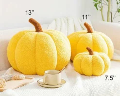 Halloween Pumpkin Plush Throw Pillow - 7.5 inches (Dark Green)
