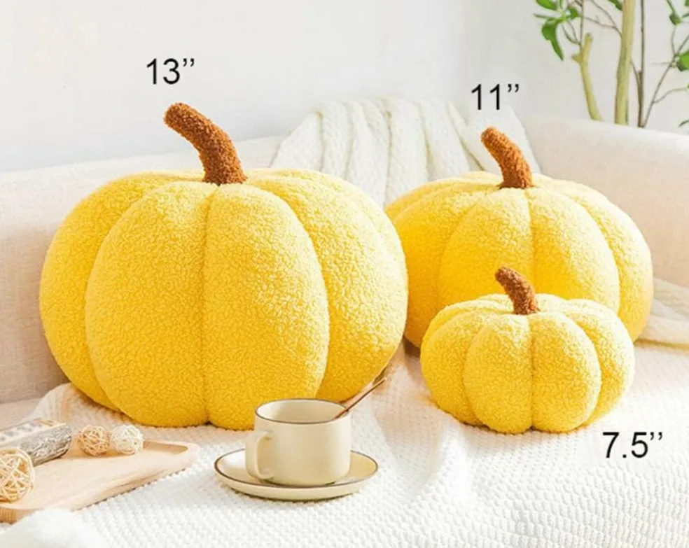Halloween Pumpkin Plush Throw Pillow - 7.5 inches (Dark Green)