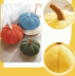 Halloween Pumpkin Plush Throw Pillow - 7.5 inches (Dark Green)