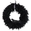 30" Halloween Raven Feather Wreath