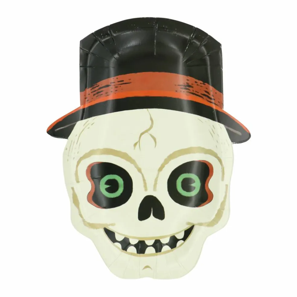 7" Halloween Skull with Hat Paper Snack Plates, 10ct. by Celebrate It™