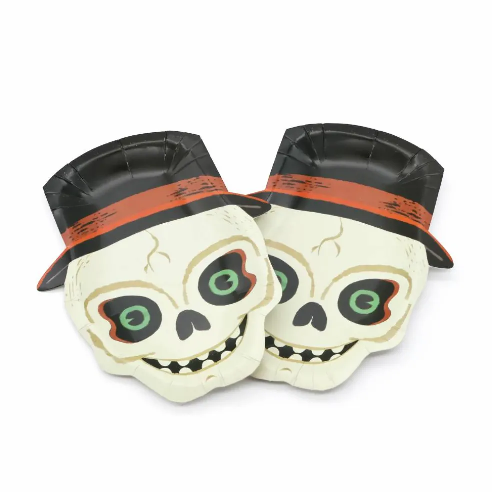 7" Halloween Skull with Hat Paper Snack Plates, 10ct. by Celebrate It™