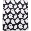 Halloween Smiling Ghosts Fleece Throw Cozy Seasonal Home Decor