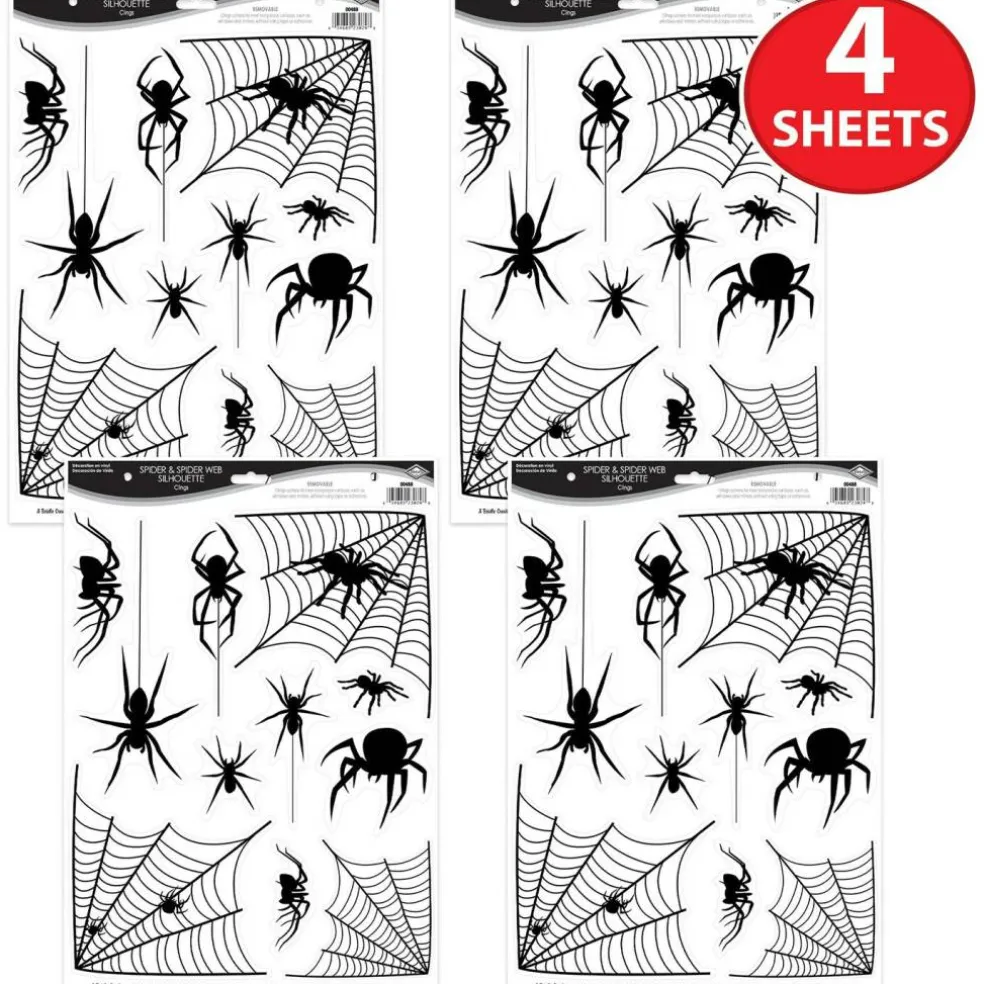 Halloween Spider & Spider Web Silhouette Clings