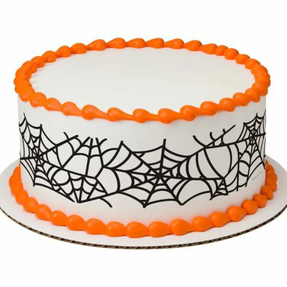 Halloween Spider Webs Edible Cake Topper Icing Image Border Strips 3 Per page