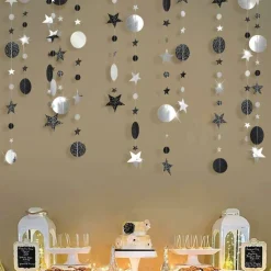 Halloween Star Gothic Party Garland Decoration - Black Silver
