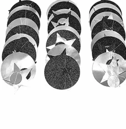 Halloween Star Gothic Party Garland Decoration - Black Silver