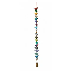 Handmade Cotton Bird Wall Hanging with Bell | Boho Multicolor Bird Decor | Vertical Wall & Door Hanging Ornament