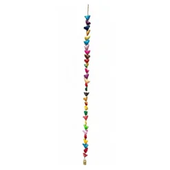 Handmade Cotton Bird Wall Hanging with Bell | Boho Multicolor Bird Decor | Vertical Wall & Door Hanging Ornament