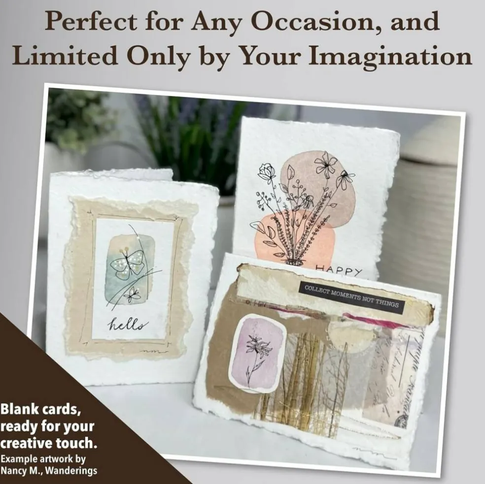 Handmade Deckle Edge Tent Cards – Folded to 3.5" x 2"