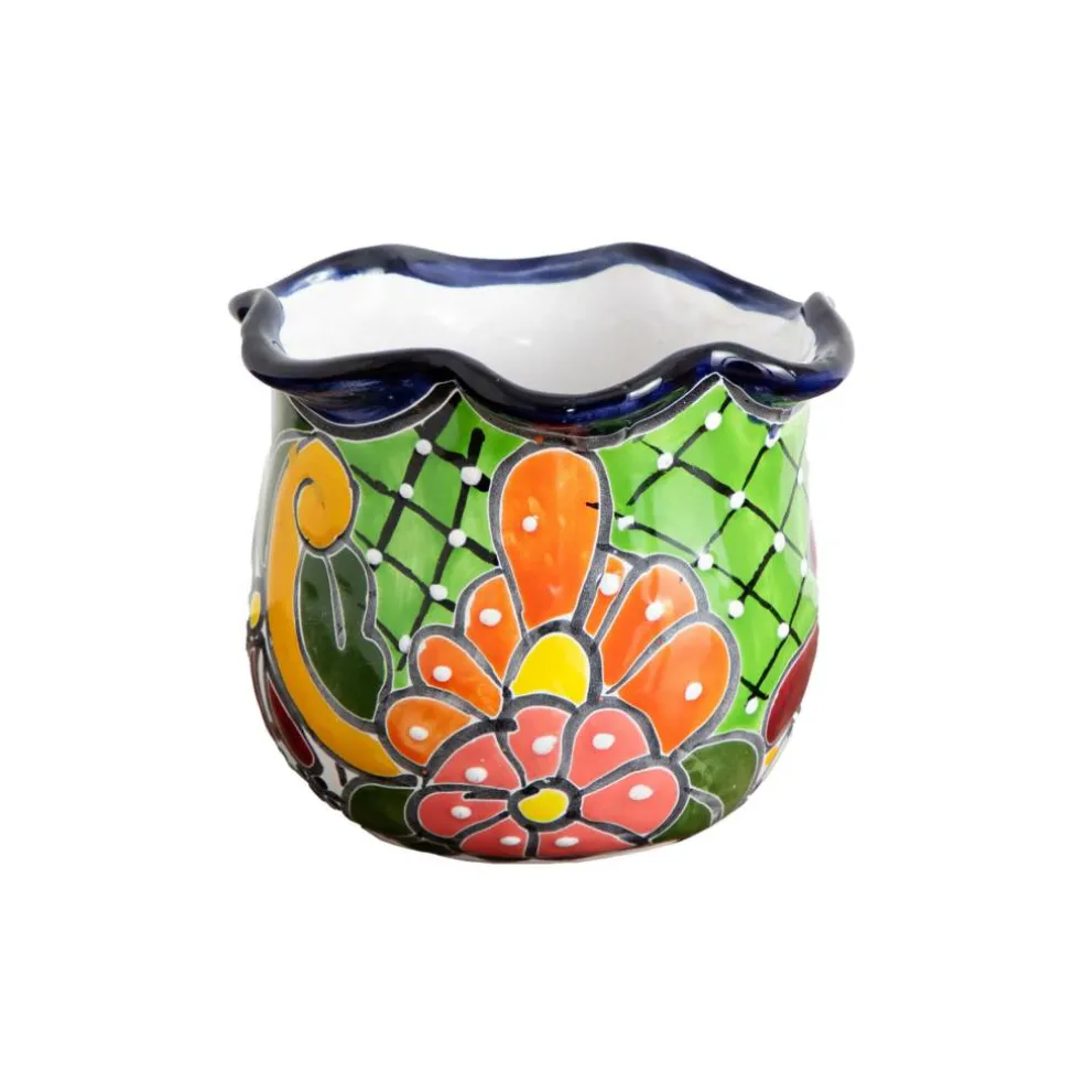7" Handmade Mexican Talavera Ceramic Planter