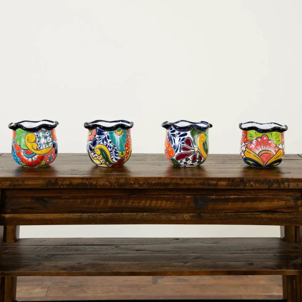 7" Handmade Mexican Talavera Ceramic Planter