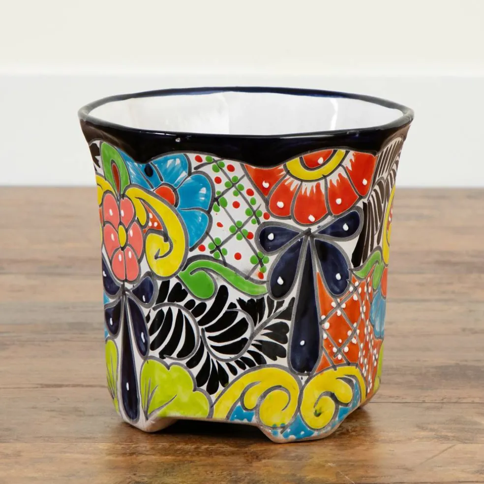 10" Handmade Mexican Talavera Ceramic Planter