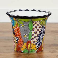 12" Handmade Mexican Talavera Ceramic Planter