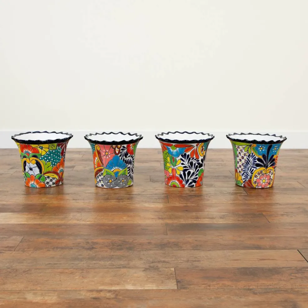 12" Handmade Mexican Talavera Ceramic Planter