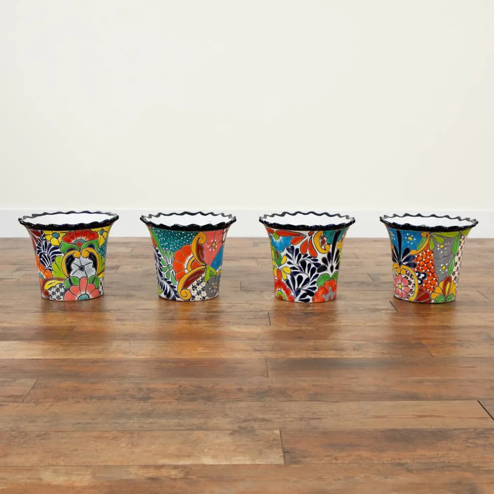 12" Handmade Mexican Talavera Ceramic Planter