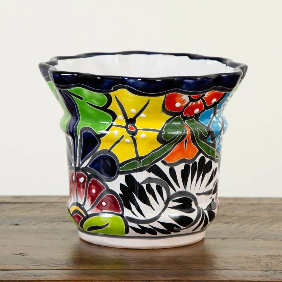 8" Handmade Mexican Talavera Ceramic Planter