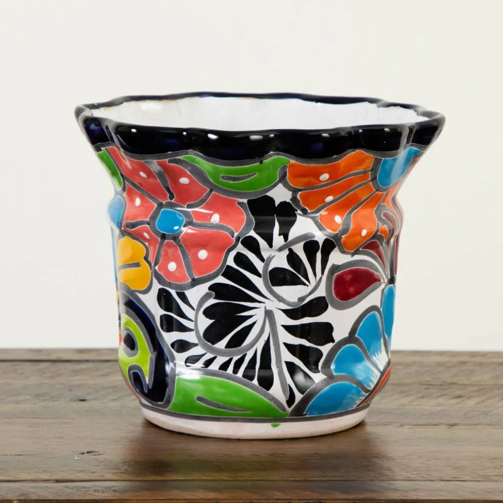 8" Handmade Mexican Talavera Ceramic Planter