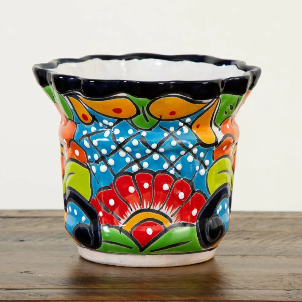8" Handmade Mexican Talavera Ceramic Planter