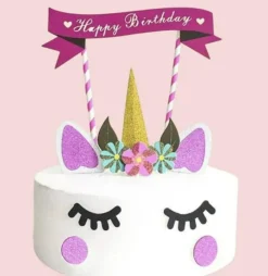Handmade Unicorn Cake Topper - Cute Cupcake Decoration for Birthday Party