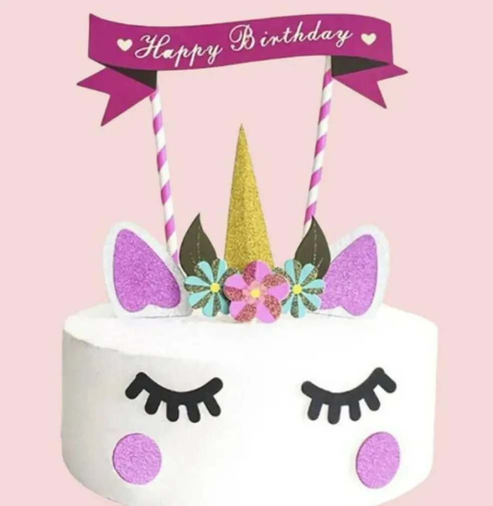Handmade Unicorn Cake Topper - Cute Cupcake Decoration for Birthday Party