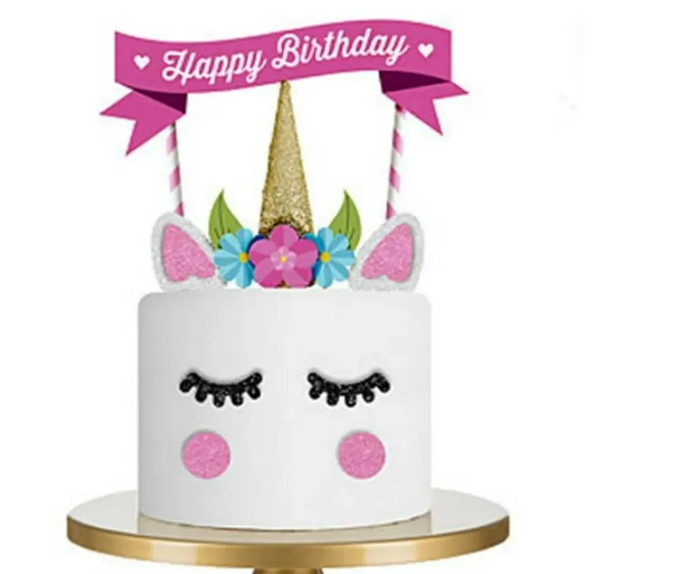 Handmade Unicorn Cake Topper - Cute Cupcake Decoration for Birthday Party
