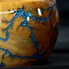 Handmade Wooden Yarn Bowl for Knitting Yarn Ball Holder(Blue-B)