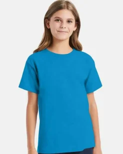 Hanes Essential T Youth Crewneck Short Sleeve T Shirt Free Shipping