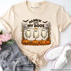 Hanging with My Boos Ghost T-Shirt, Funny Halloween Spooky Season Tee
