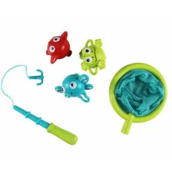 Hape Double Fun Jumping Sea Creatures Fishing Set with Net & Detachable Fishing Pole Handle, Ages 2+