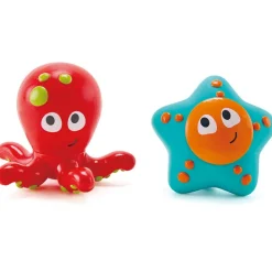 Hape: Ocean Floor Squirters - 2pc Bath Toy Set, Octopus & Starfish, Water Spouting & Suction, Bathtime & Pool Play, Baby, Toddler, Kids Ages 18mo+