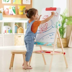 Hape Standing Easel Double-Sided Chalkboard & Whiteboard