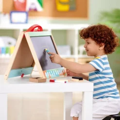 Hape Store & Go Easle Double-Sided Blackboard & Magnetic Whiteboard