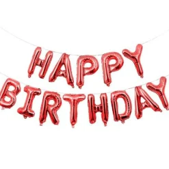 Happy Birthday Balloons Banner for Self-Inflating Party Decoration