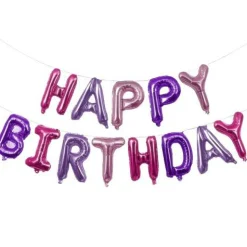 Happy Birthday Balloons Banner for Self-Inflating Party Decoration