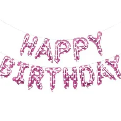 Happy Birthday Balloons Banner for Self-Inflating Party Decoration