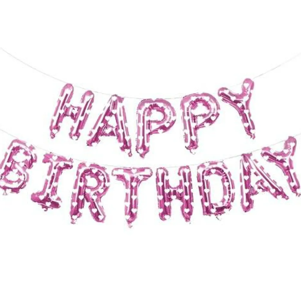 Happy Birthday Balloons Banner for Self-Inflating Party Decoration