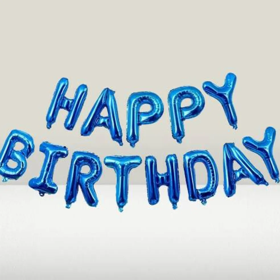 Happy Birthday Balloons Banner for Self-Inflating Party Decoration