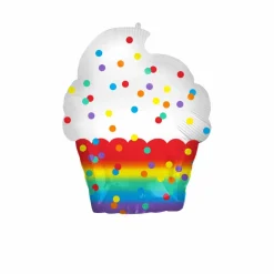 18" Happy Birthday Cupcake Foil Balloon