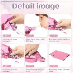 Happy Birthday Decorations Pink Balloons - Happy Birthday Balloons Pack Of 10 Foil Helium