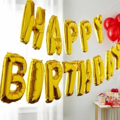 Happy Birthday Gold Foil Balloon Banner Kit By Celebrate It™