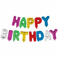 Happy Birthday Multicolored Foil Balloon Banner Kit By Celebrate It™