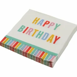 Happy Birthday Stripes Beverage Napkins, 20ct. by Celebrate It™